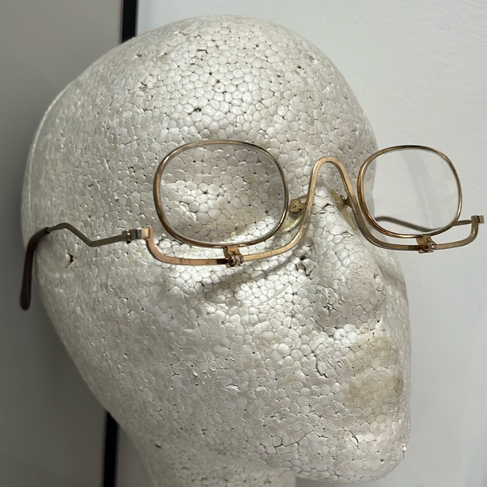 Antique Flip Down Gold Rim Eyeglasses